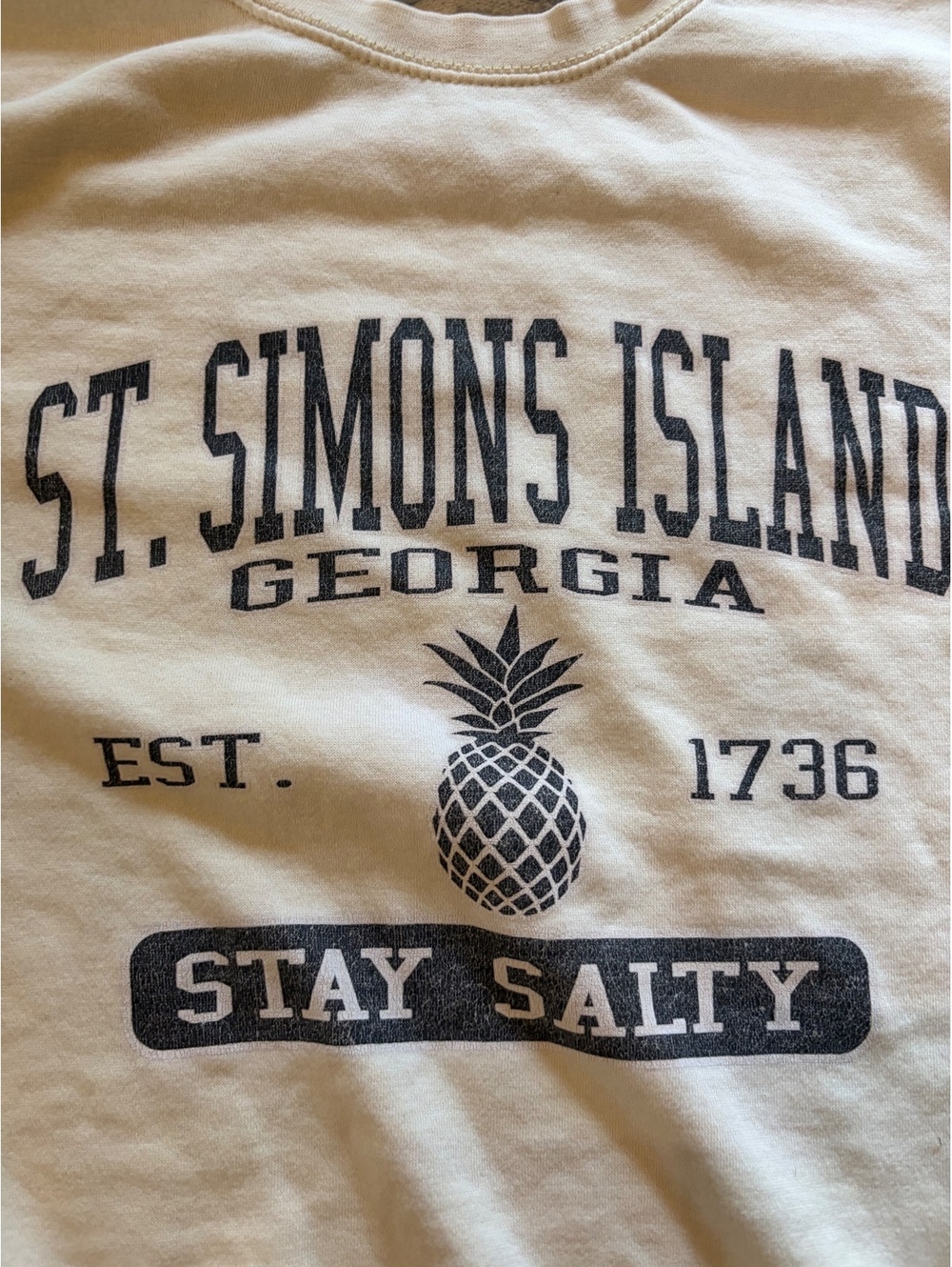 U.S. Vintage Collection St. Simons Island Georgia Stay Salty Sweatshirt Medium - Picture 3 of 4